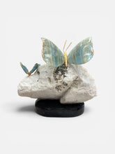 Load image into Gallery viewer, Mica & Blue Onyx Butterfly Sculpture on Black Marble Base