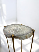 Load image into Gallery viewer, Polished Agate Accent Table with Matte Gold