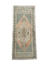 Load image into Gallery viewer, Vintage Turkish Runner – Pale Sage, Dusty Peach & Soft Cream