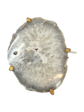 Load image into Gallery viewer, Polished Agate Accent Table with Matte Gold