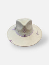 Load image into Gallery viewer, Handcrafted Ivory & Lavender Fedora