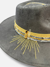 Load image into Gallery viewer, Handcrafted Gray Crystal Fedora