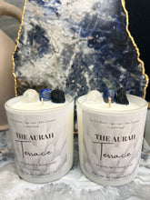 Load image into Gallery viewer, The Aurah Terrace Candle – Blue Sage & Sandalwood | 8oz
