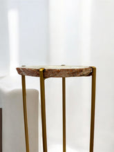 Load image into Gallery viewer, Blue-Gray Agate Accent Table with Natural Crystal Center