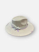 Load image into Gallery viewer, Handcrafted Ivory &amp; Lavender Fedora

