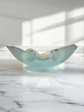 Load image into Gallery viewer, Brazilian Hand-Blown Glass Centerpiece with Silver Edging
