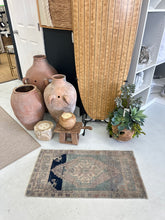 Load image into Gallery viewer, Vintage Turkish Rug – Tranquil Blue Mist
