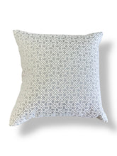 Load image into Gallery viewer, 20x20 Embroidered Cotton Pillow- Silver &amp; Off-White
