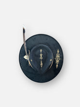 Load image into Gallery viewer, Handcrafted Black Crystal Fedora
