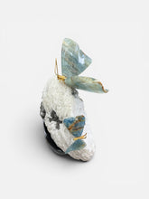 Load image into Gallery viewer, Mica &amp; Blue Onyx Butterfly Sculpture on Black Marble Base
