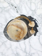 Load image into Gallery viewer, Onyx Pedestal Bowl with Calla Detail
