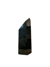 Load image into Gallery viewer, Black Obsidian Crystal Point Sculpture | Polished Natural Stone Statement Piece
