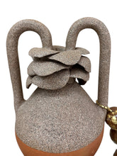 Load image into Gallery viewer, Two-Tone Brazilian Vase with Sculpted Lid, Tassel, and Gilded Beads
