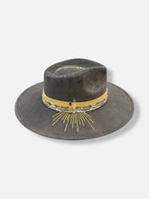 Load image into Gallery viewer, Handcrafted Gray Crystal Fedora
