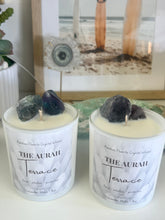 Load image into Gallery viewer, The Aurah Terrace Candle – Rainbow Fluorite | 8oz
