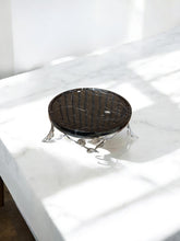Load image into Gallery viewer, Black Onyx Pedestal with Silver Leaf Detail
