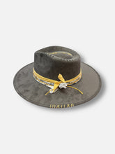 Load image into Gallery viewer, Handcrafted Gray Crystal Fedora
