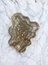 Load image into Gallery viewer, Hand-Carved Onyx Bowl — Charcoal, Taupe &amp; Rust Veining
