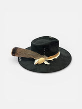 Load image into Gallery viewer, Handcrafted Midnight Feather Fedora
