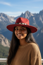 Load image into Gallery viewer, Handcrafted Crimson Artisan Fedora
