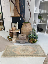 Load image into Gallery viewer, Vintage Turkish Runner – Pale Sage, Dusty Peach &amp; Soft Cream
