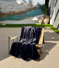 Load image into Gallery viewer, Indigo Faux Fur Throw – The Art of French Softness
