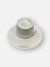 Load image into Gallery viewer, Handcrafted Ivory &amp; Lavender Fedora
