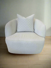 Load image into Gallery viewer, 20x20 Embroidered Cotton Pillow- Silver &amp; Off-White
