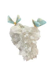 Load image into Gallery viewer, Crystal Quartz Cluster with Blue Onyx Butterflies

