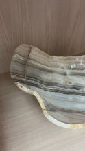 Load and play video in Gallery viewer, Striated Natural Onyx bowl- one of kind
