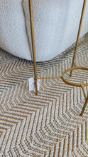 Load and play video in Gallery viewer, Half-Moon Agate Accent Table in Cream and Charcoal Tones
