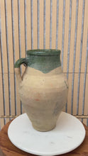 Load and play video in Gallery viewer, #2 Vintage Turkish Clay Jug with Green Glazed Rim
