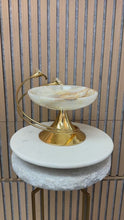 Load and play video in Gallery viewer, Onyx Pedestal Bowl with Calla Detail
