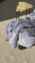 Load and play video in Gallery viewer, Frozen Black Faux Fur Throw – The Art of French Softness

