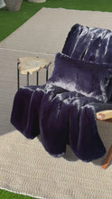 Load and play video in Gallery viewer, Indigo Faux Fur Throw – The Art of French Softness

