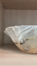 Load and play video in Gallery viewer, Honey Veined Natural Onyx bowl- one of kind
