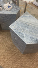 Load and play video in Gallery viewer, Blue Calcite Asymmetrical
Side Table
